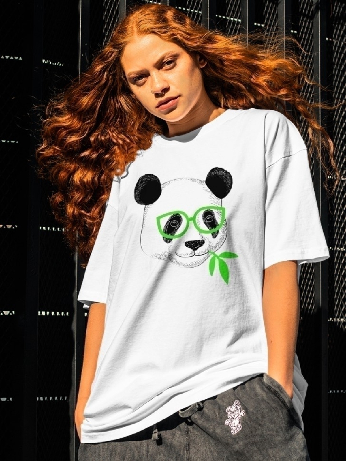 Футболка оверсайз с принтом панда 2