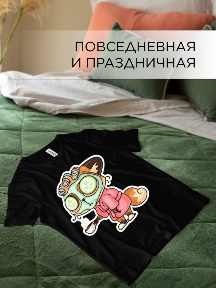 Футболка оверсайз с принтом Тяжелое утро черная Футболка оверсайз с принтом Тяжелое утро черная