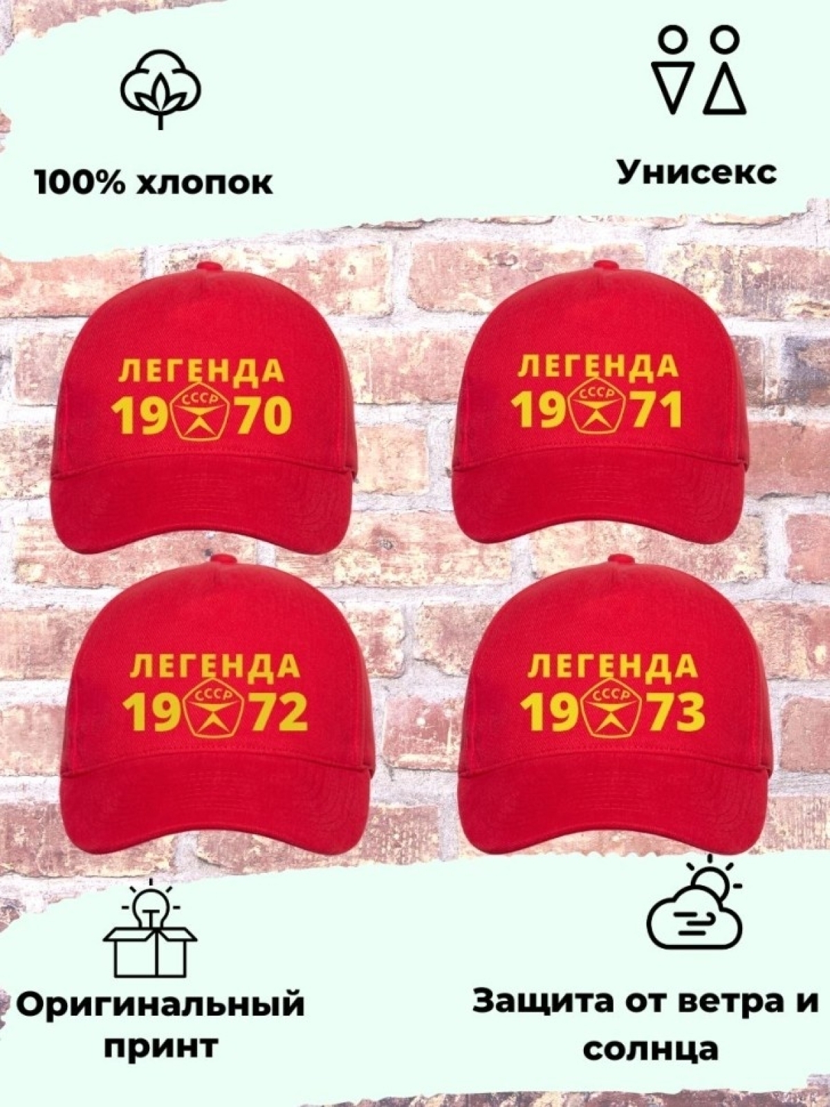 Бейсболка красная легенда СССР 1970