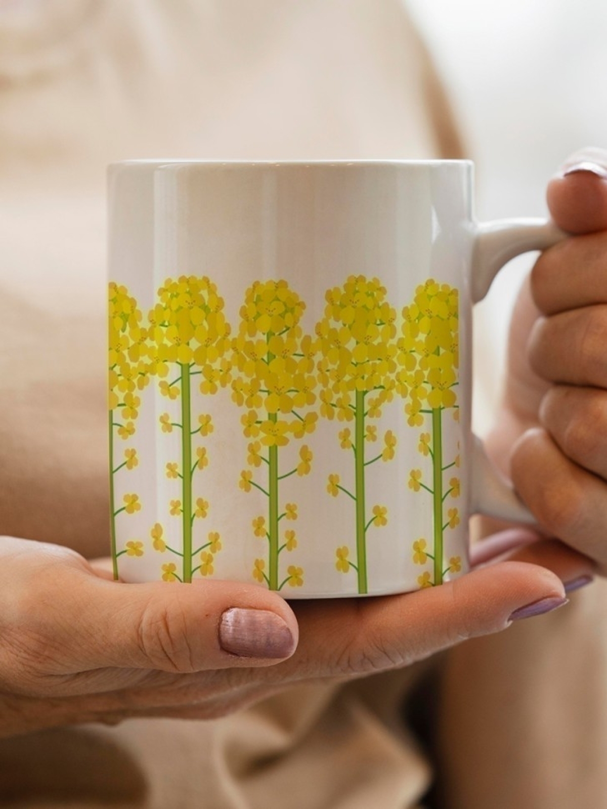 Кружка с цветами подарочная для чая