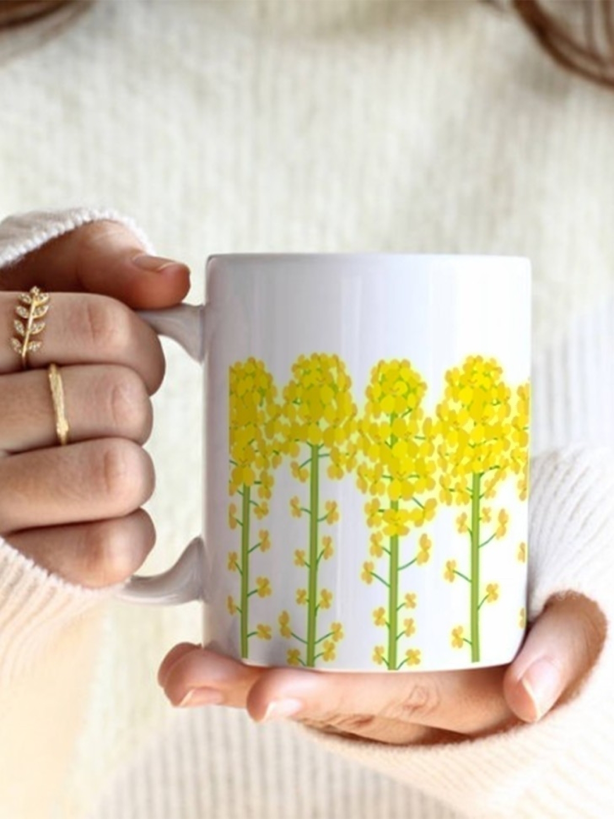 Кружка с цветами подарочная для чая