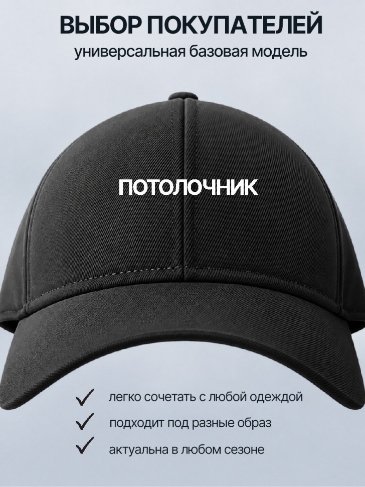 Бейсболка кепка  с принтом Потолочник