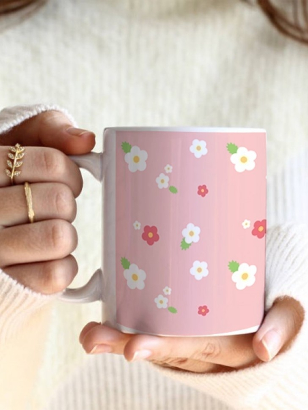 Кружка милая розовая для кофе