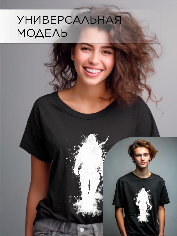 Футболка оверсайз универсальная с принтом ТЬМА