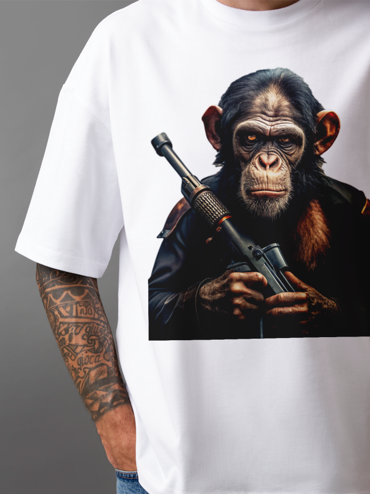Футболка оверсайз мужская с принтом обезьяна