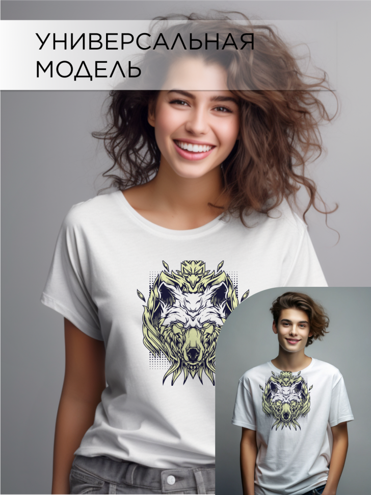 Футболка оверсайз с принтом Феникс белая