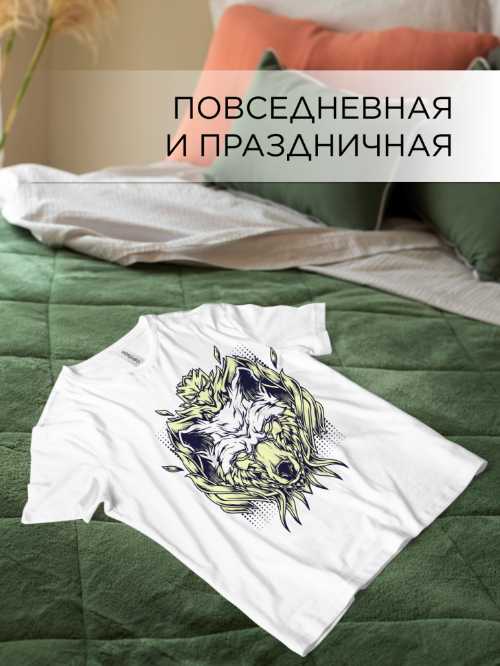 Футболка оверсайз с принтом Феникс белая