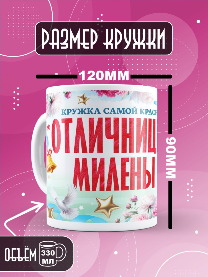 Кружка именная для школьницы Милены