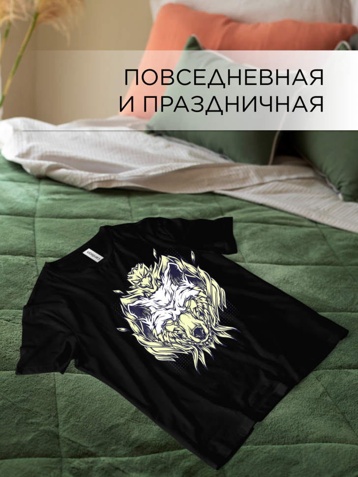 Футболка оверсайз с принтом Феникс черная Футболка оверсайз с принтом Феникс черная