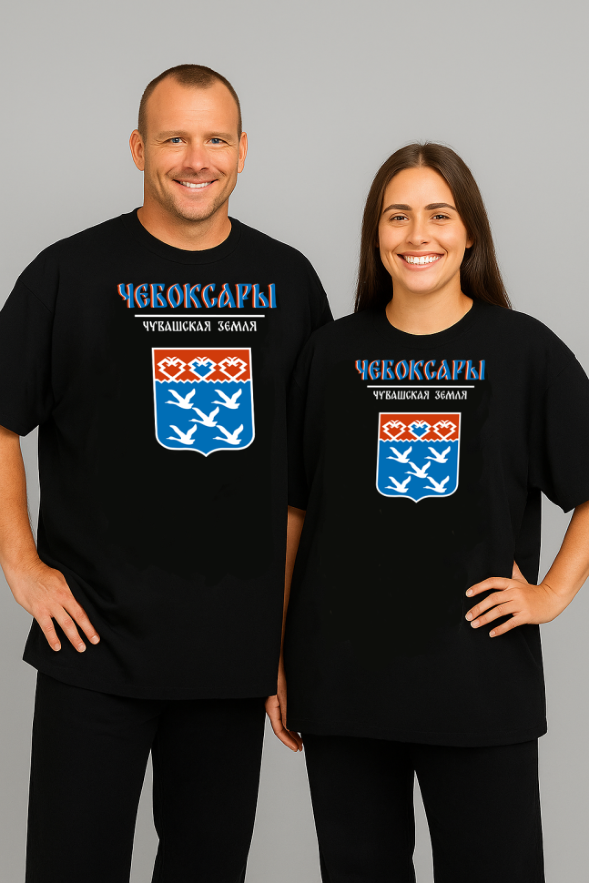 Футболка оверсайз с гербом Чебоксары 2 Футболка оверсайз с гербом Чебоксары 2