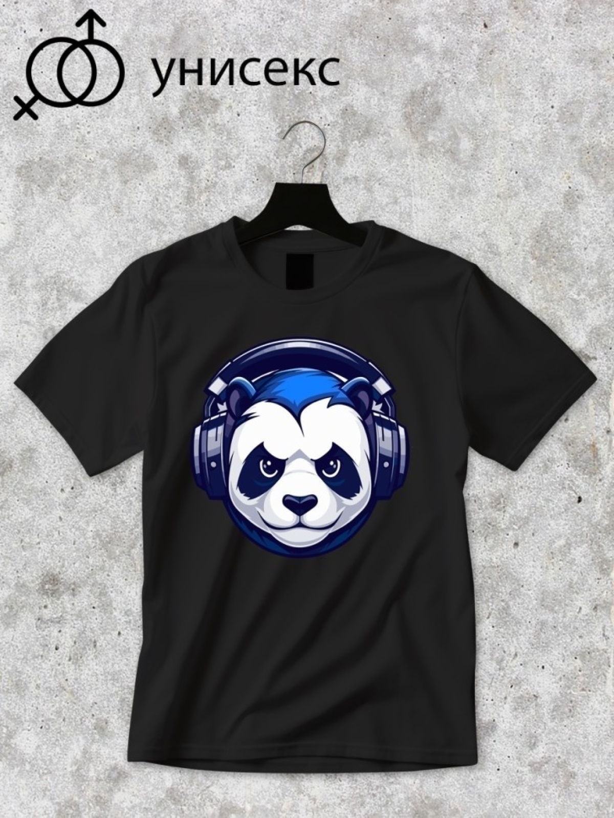 Футболка оверсайз с принтом панда в наушниках