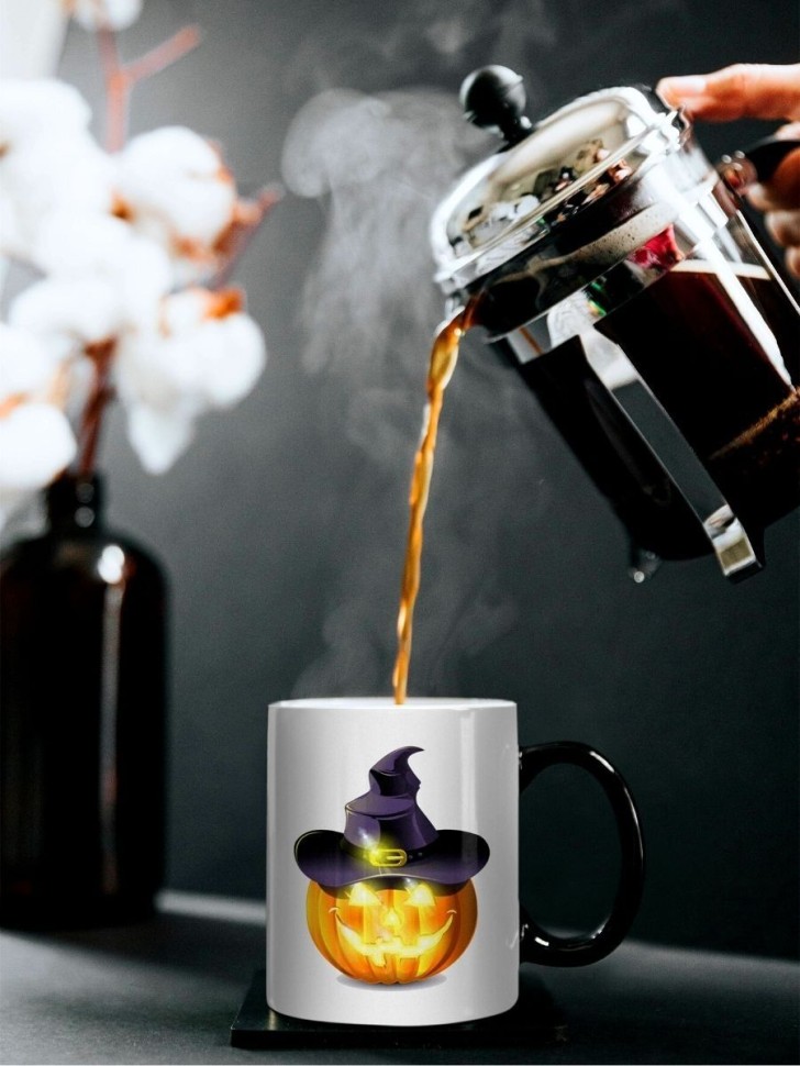 Кружка хамелеон керамическая большая для чая с принтом