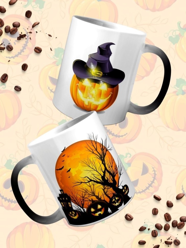 Кружка хамелеон керамическая большая для чая с принтом