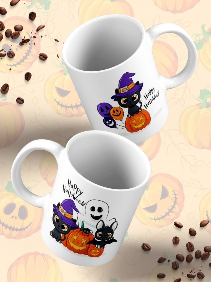 Кружка керамическая большая для чая с принтом