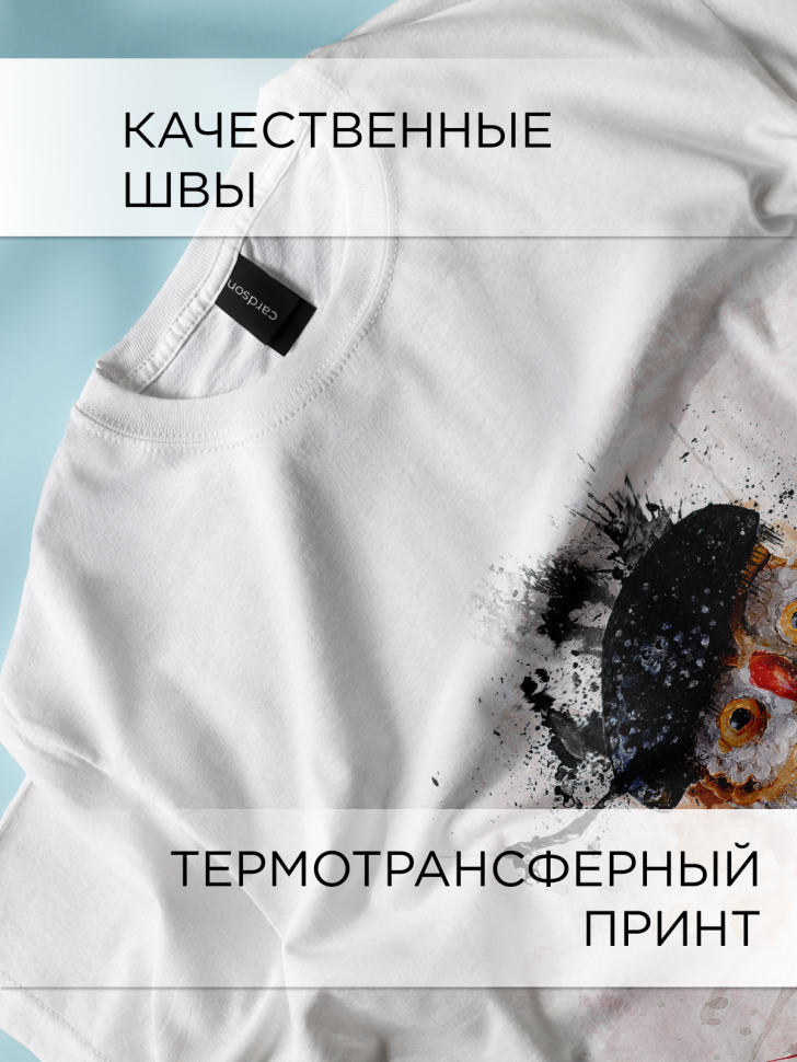 Футболка оверсайз универсальная с принтом Сова