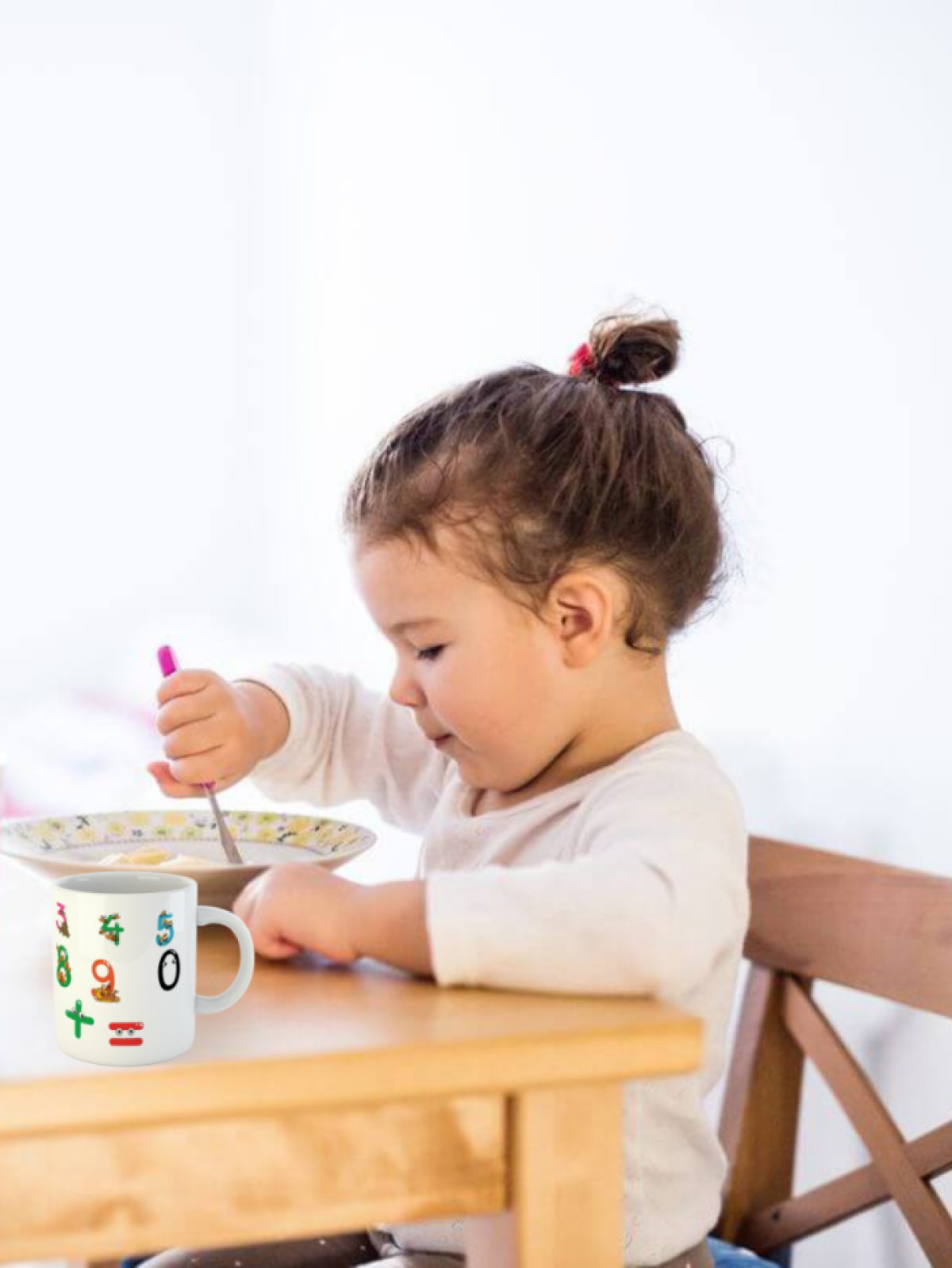 Кружка керамическая белая Цифры ребенку дошкольнику