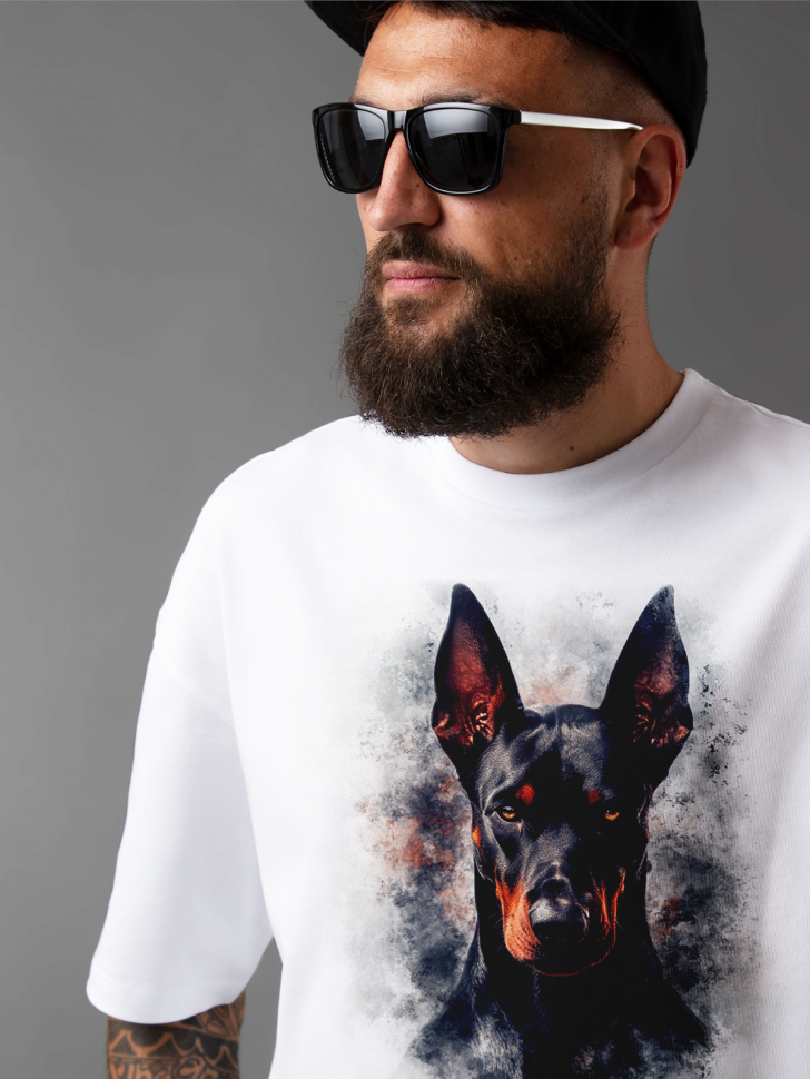 Футболка оверсайз мужская с принтом добер Футболка оверсайз мужская с принтом добер