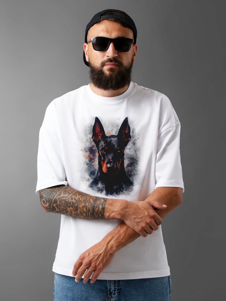 Футболка оверсайз мужская с принтом добер Футболка оверсайз мужская с принтом добер