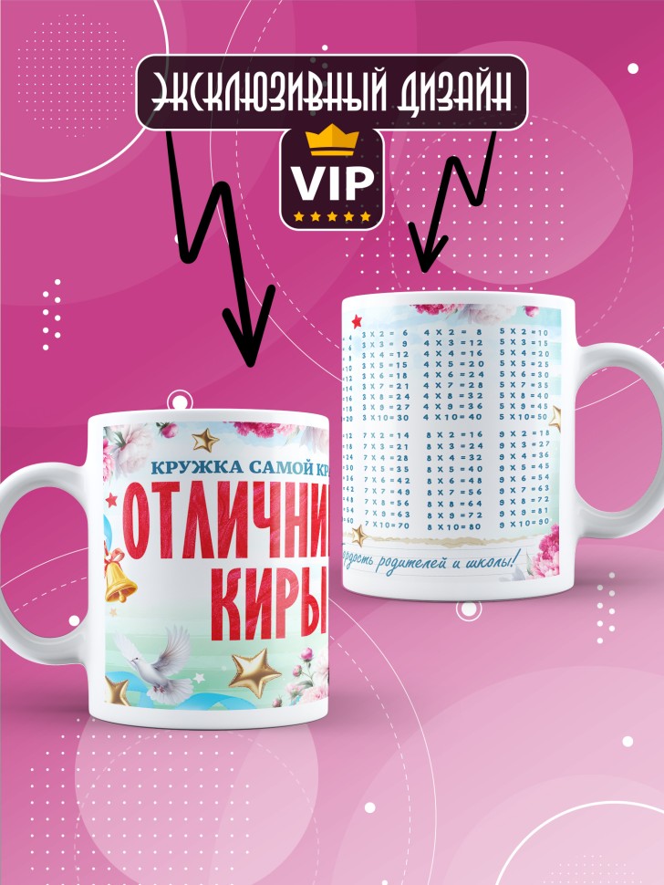 Кружка именная для школьницы Киры