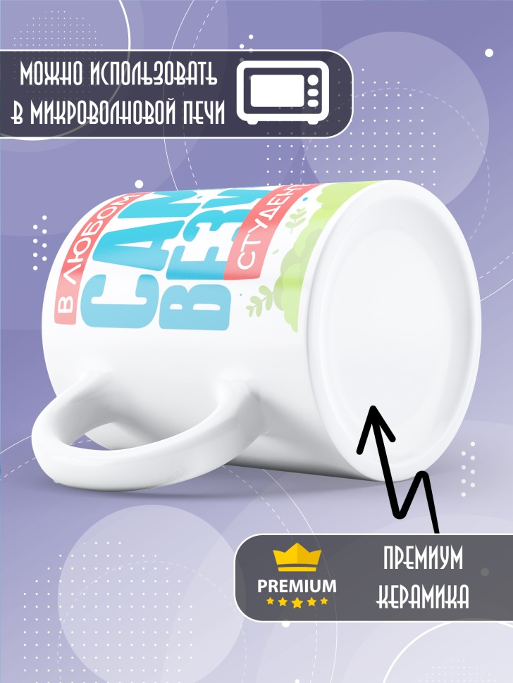 Кружка с прикольной надписью в подарок студентке