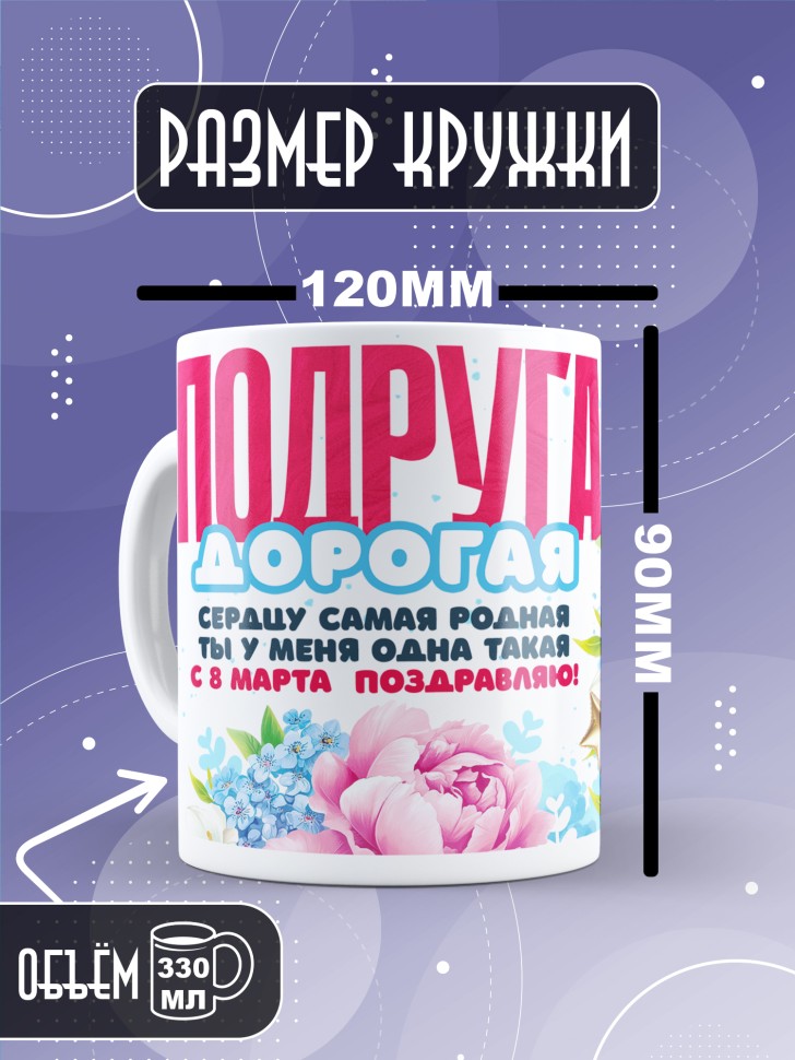 Кружка в подарок подруге на 8 марта 