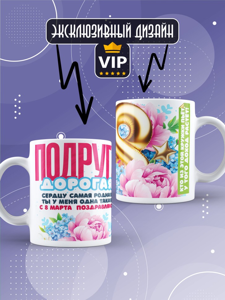 Кружка в подарок подруге на 8 марта 