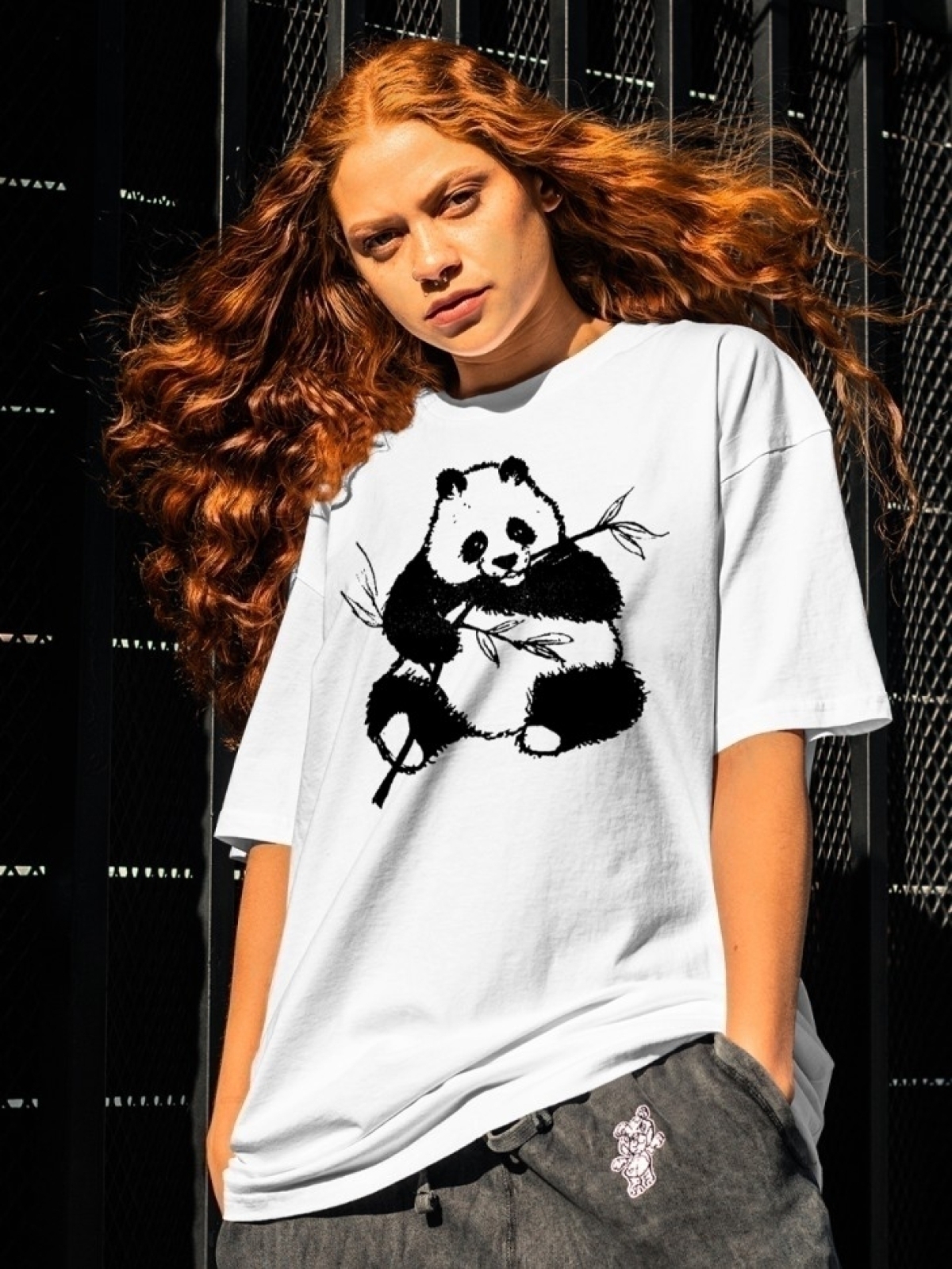 Футболка оверсайз с принтом панда 3