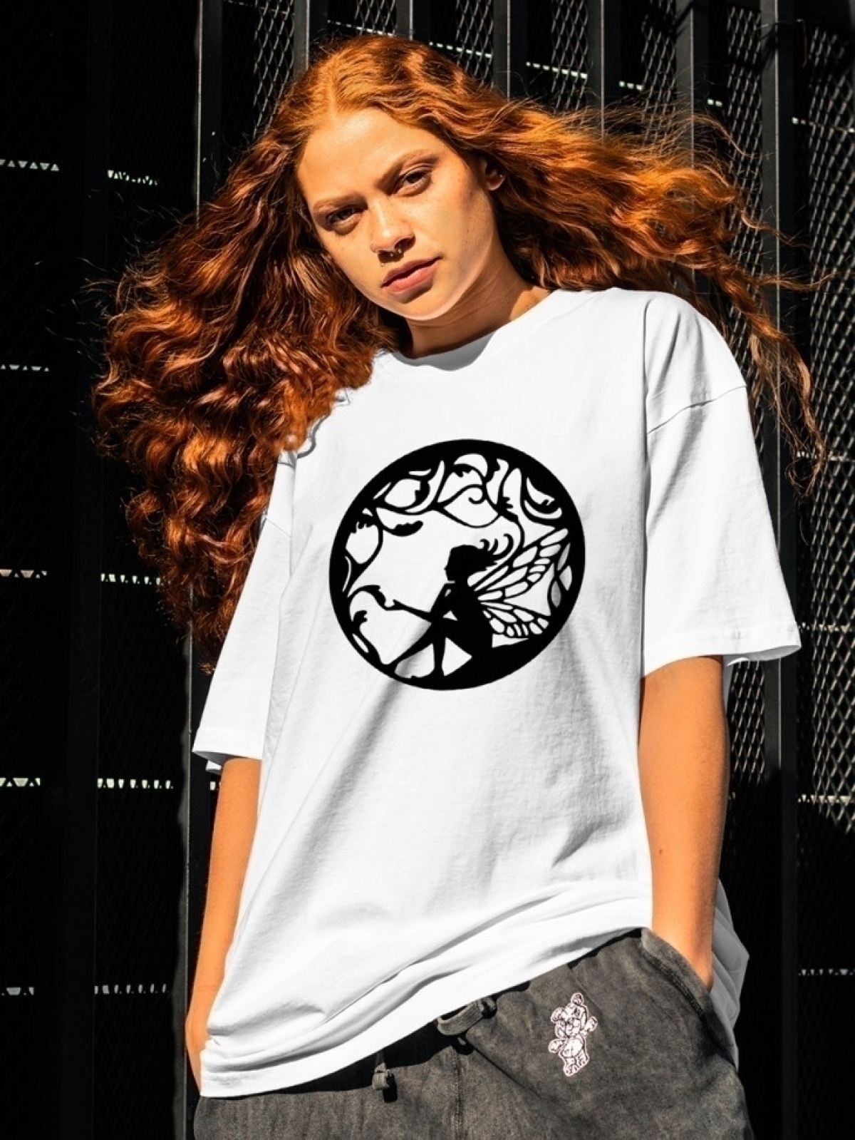 Футболка оверсайз принтом красивая фея Футболка оверсайз принтом красивая фея