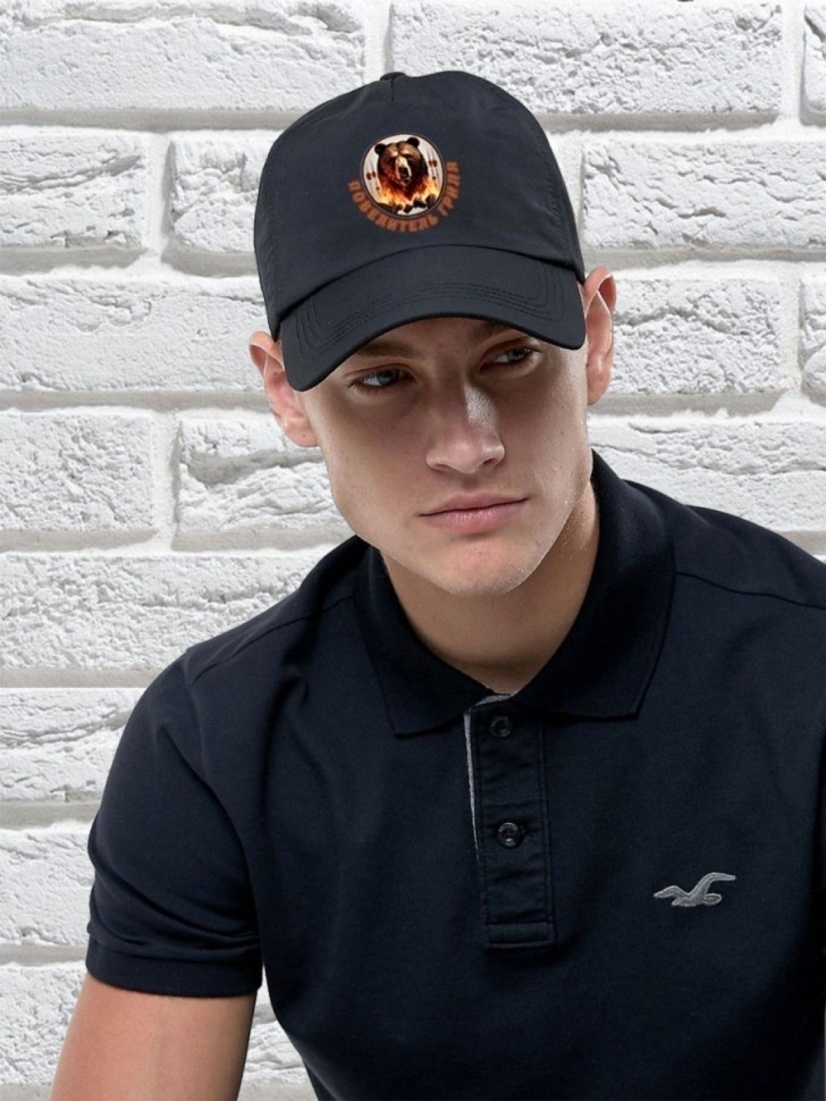 Бейсболка мужская чёрная с надписью повелитель гриля