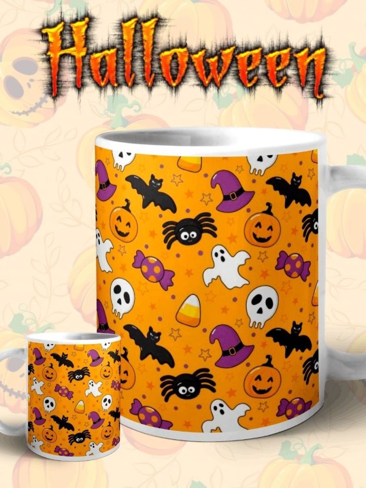 Кружка керамическая большая для чая с принтом