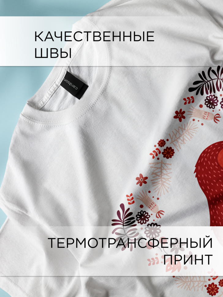 Футболка оверсайз универсальная с принтом Птица Футболка оверсайз универсальная с принтом Птица