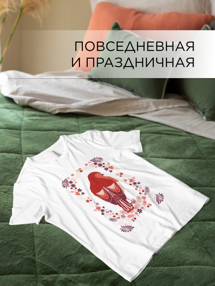 Футболка оверсайз универсальная с принтом Птица Футболка оверсайз универсальная с принтом Птица