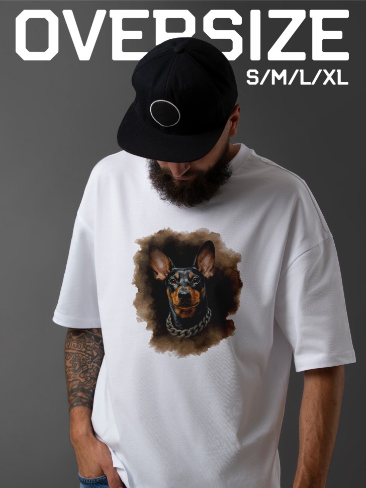 Футболка оверсайз мужская с принтом добер Футболка оверсайз мужская с принтом добер