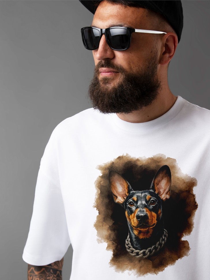 Футболка оверсайз мужская с принтом добер Футболка оверсайз мужская с принтом добер