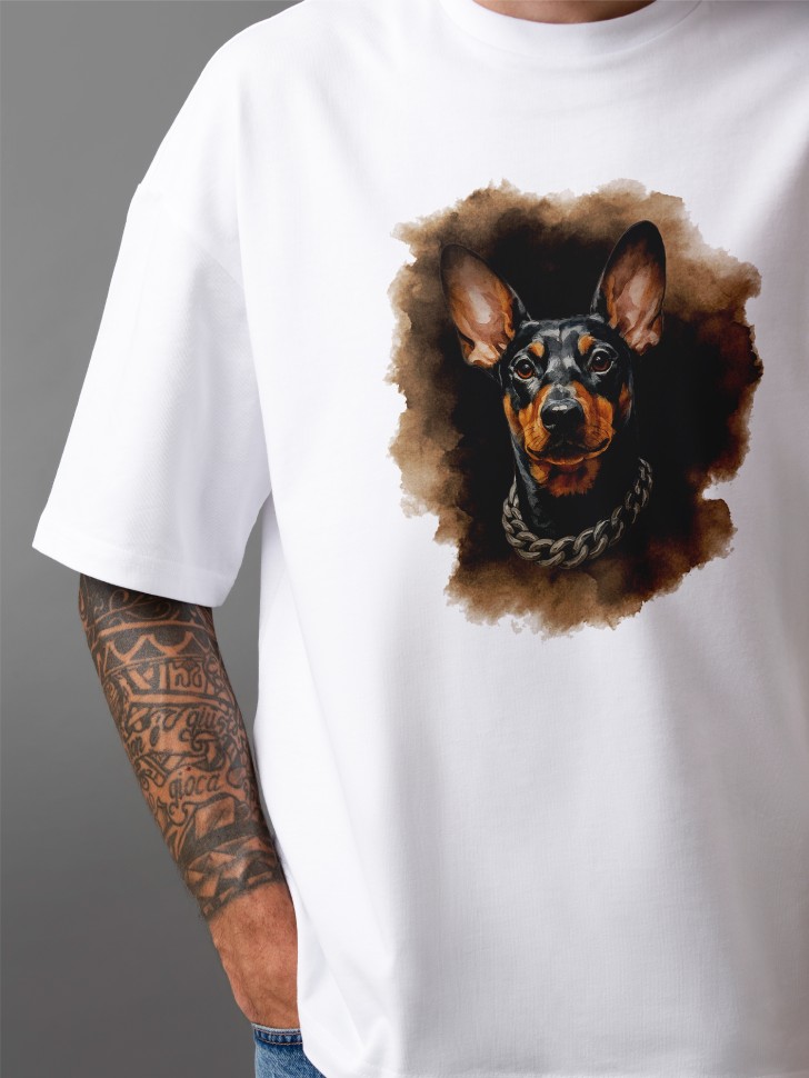 Футболка оверсайз мужская с принтом добер Футболка оверсайз мужская с принтом добер