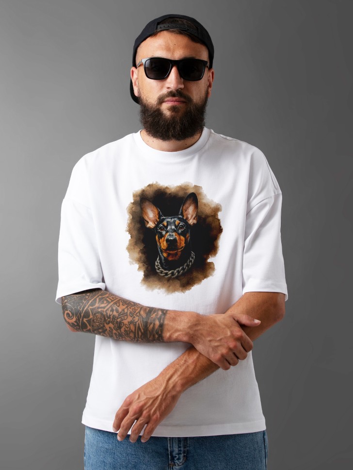 Футболка оверсайз мужская с принтом добер Футболка оверсайз мужская с принтом добер