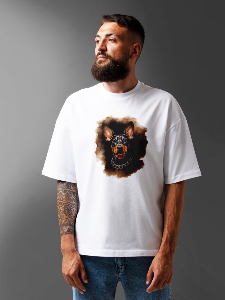 Футболка оверсайз мужская с принтом добер Футболка оверсайз мужская с принтом добер