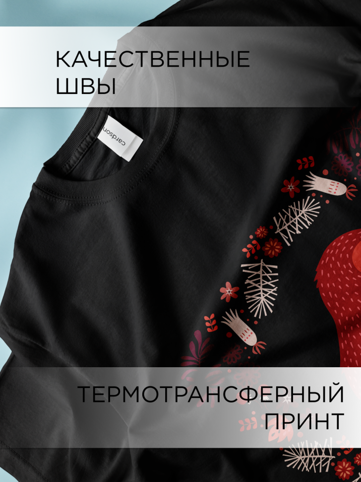 Футболка оверсайз универсальная с принтом Птичка