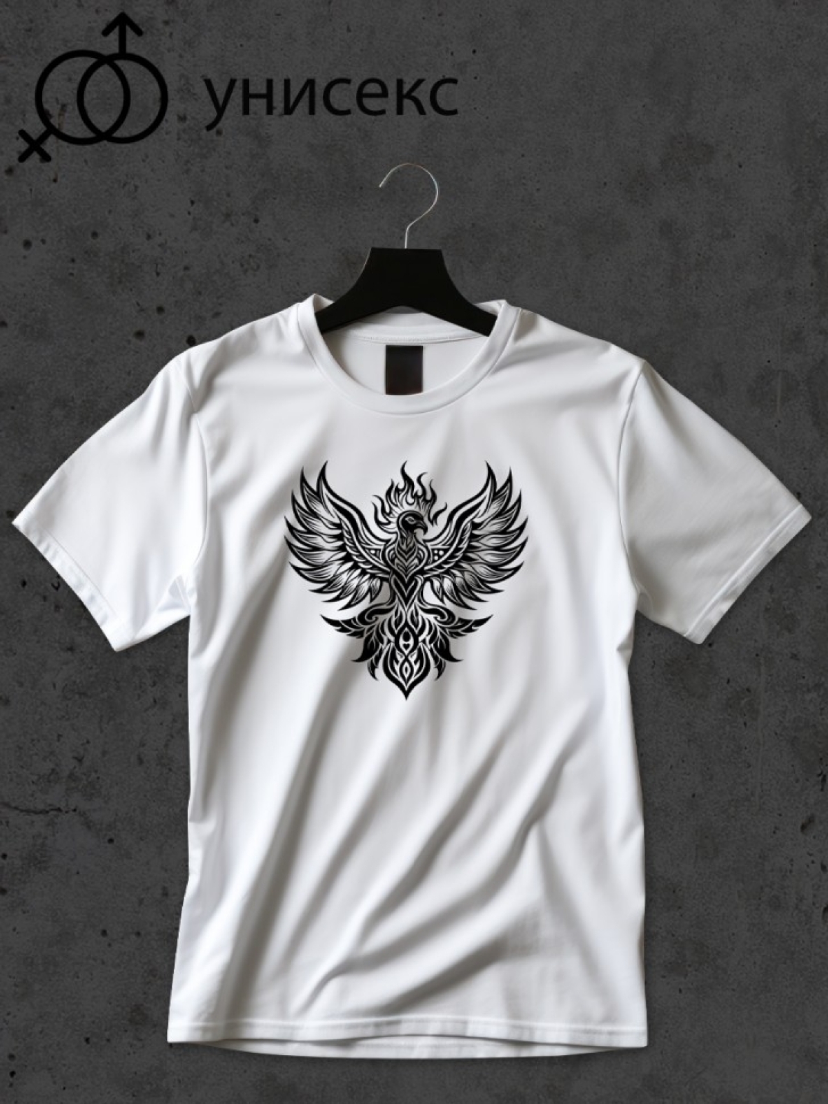 Футболка оверсайз принтом красивая птица