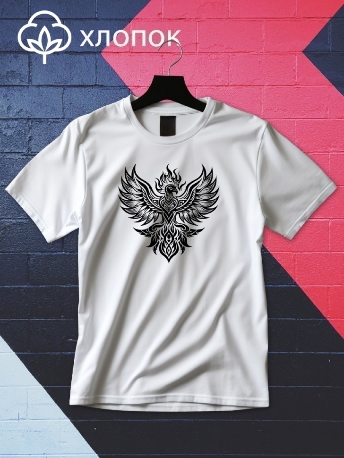 Футболка оверсайз принтом красивая птица