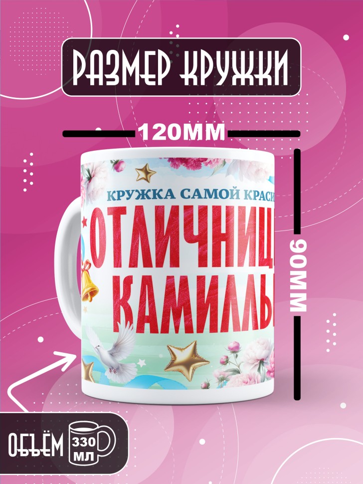 Кружка именная для школьницы Камиллы