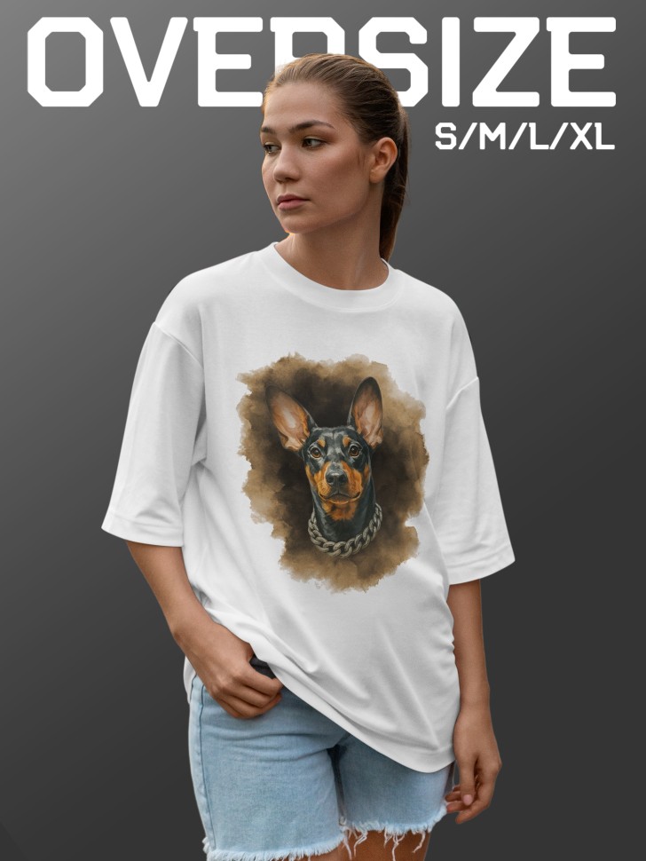 Футболка оверсайз женская с принтом добер 
