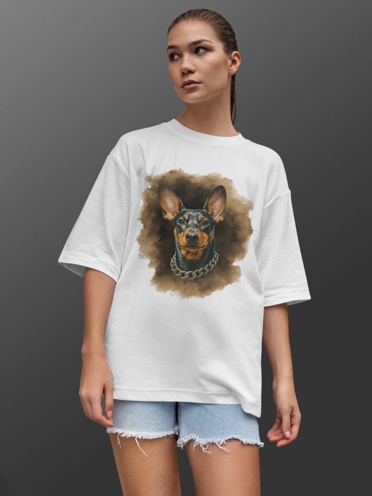 Футболка оверсайз женская с принтом добер Футболка оверсайз женская с принтом добер