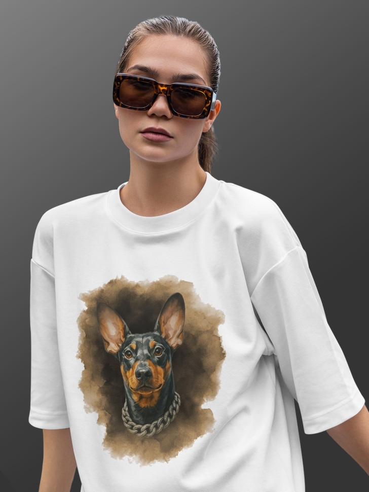 Футболка оверсайз женская с принтом добер Футболка оверсайз женская с принтом добер