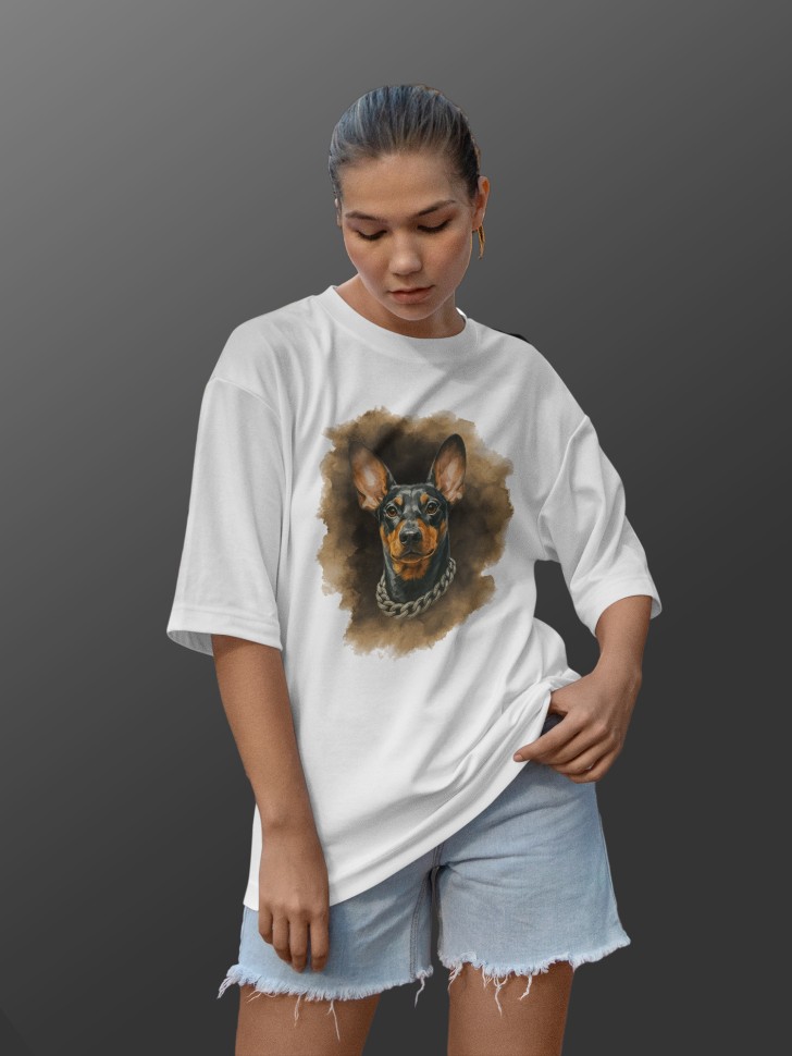 Футболка оверсайз женская с принтом добер Футболка оверсайз женская с принтом добер