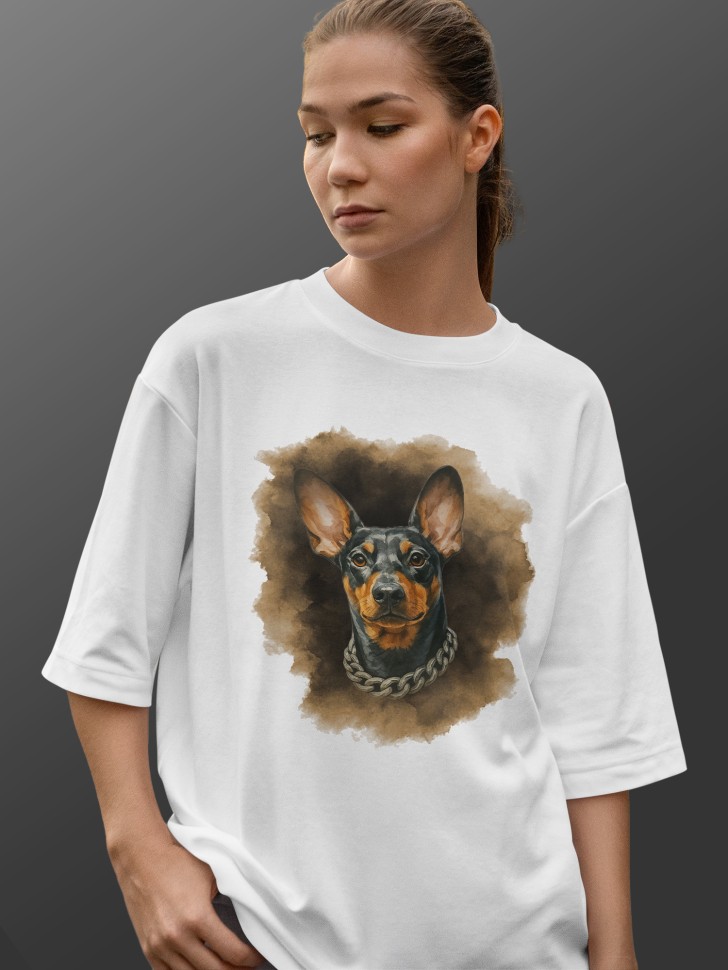 Футболка оверсайз женская с принтом добер Футболка оверсайз женская с принтом добер