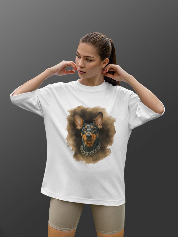 Футболка оверсайз женская с принтом добер Футболка оверсайз женская с принтом добер