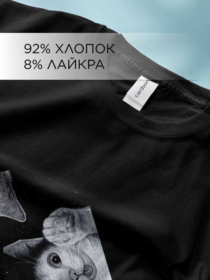 Футболка оверсайз универсальная с принтом 4 кота
