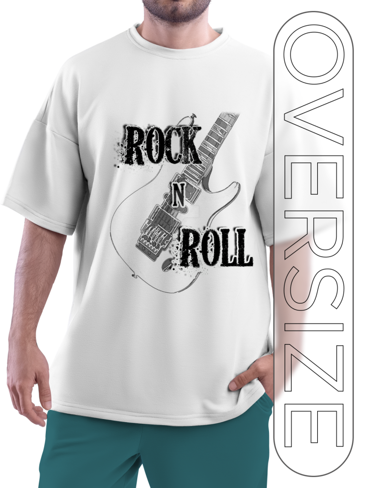 Футболка оверсайз с принтом повседневная рок-н-ролл Футболка оверсайз с принтом повседневная рок-н-ролл
