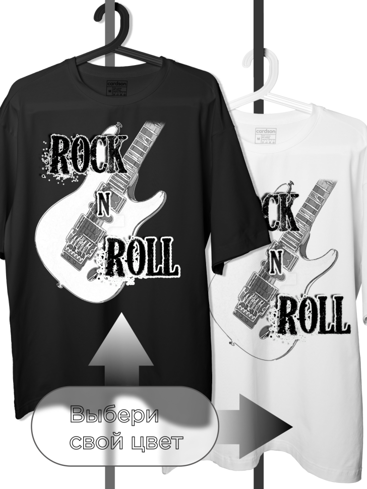 Футболка оверсайз с принтом повседневная рок-н-ролл